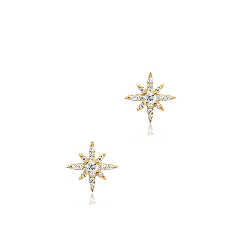 Ø11 mm North Star CZ Wholesale 925 Silver Stud Earrings