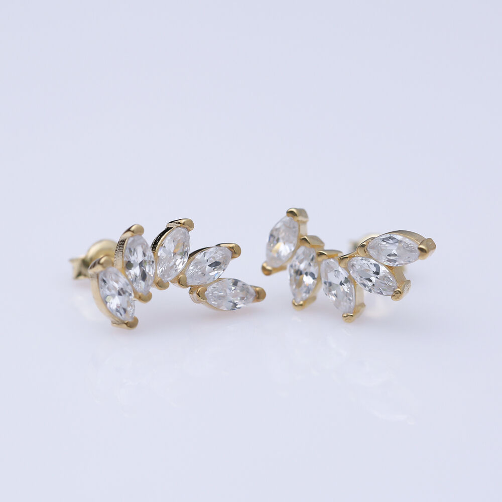 Marquise CZ Design Wholesale 925 Silver Stud Earrings