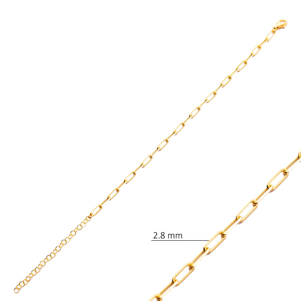 Chain Design Bracelet 17+3 Cm  Wholesale Silver Jewelry