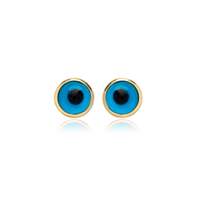 Tiny Evil Eye Design Wholesale Silver Jewelry Stud Earrings