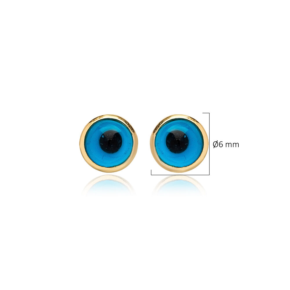 Tiny Evil Eye Design 925 Stud Earrings