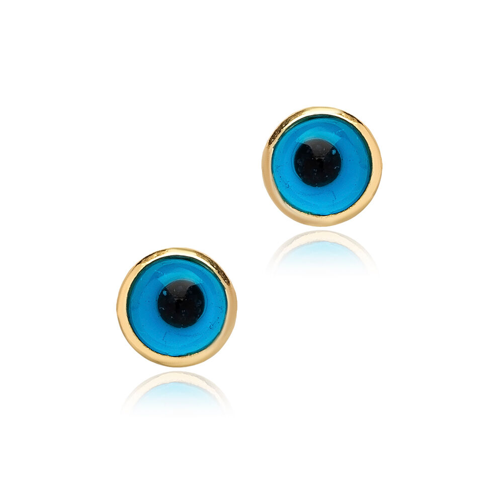 Tiny Evil Eye Design 925 Stud Earrings