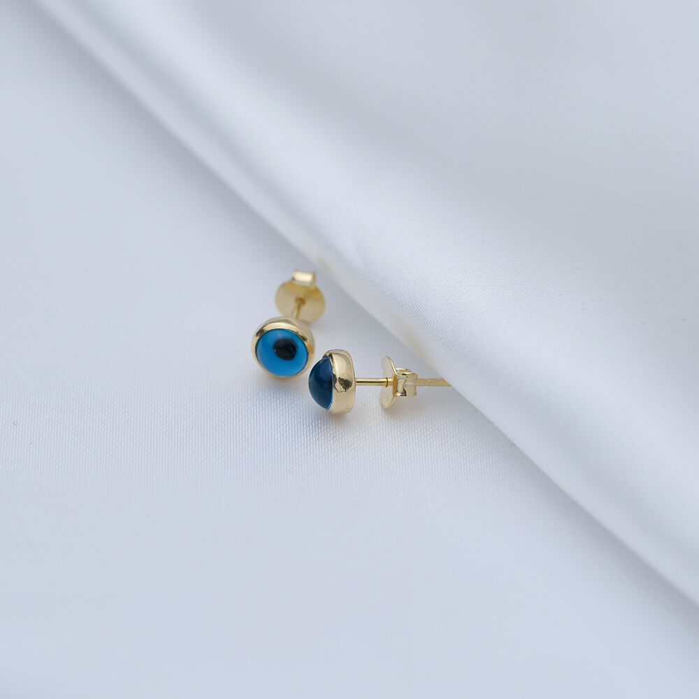 Tiny Evil Eye Design 925 Stud Earrings