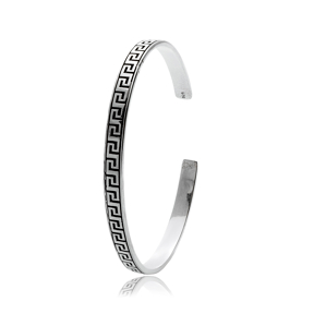Greek Symbol Handmade 925 Silver Jewelry Cuff Bracelet
