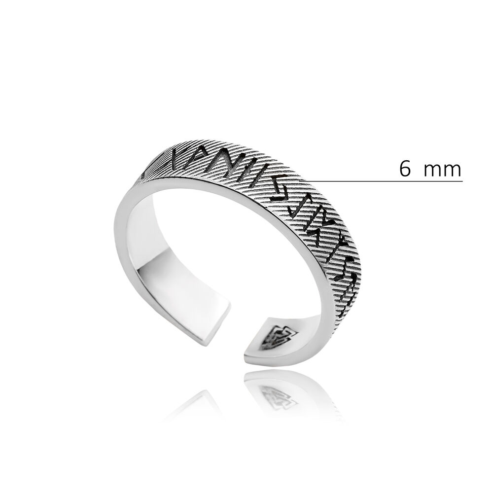 Runic Alphabet Men Ring Collection Wholesale Silver Jewelry