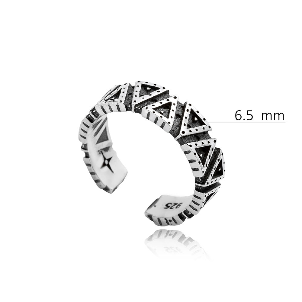 Pyramid Symbol Men Ring Collection Wholesale Silver Jewelry