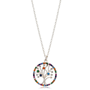 Tree of Life Mix Stone Middle on Chain