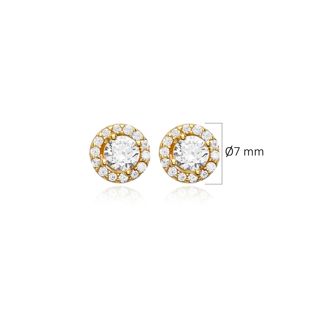 Ø7 mm Round CZ Wholesale 925 Silver Stud Earrings