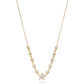 CZ Stone Mini Star Design Wholesale 925 Silver Charm Necklace