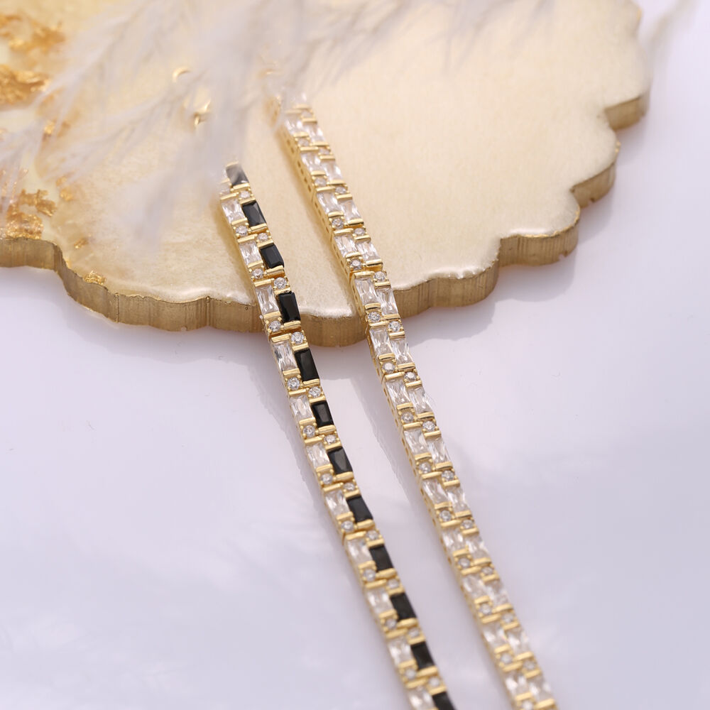 4.5 mm Baguette Design Wholesale 925 Silver Tennis Bracelet