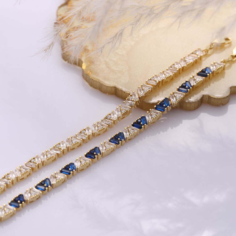 4.8 mm Clear Zircon Baguette Wholesale 925 Silver Tennis Bracelet