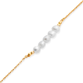 Minimalist Pearl Design Charm Bracelet Sterling Silver Jewelry