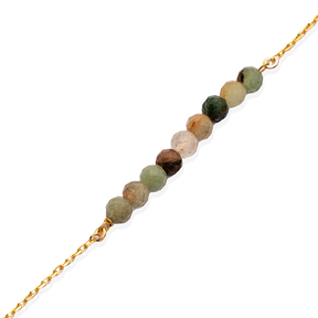 Minimalist Style Colorful Beads Silver Beaded Bracelet