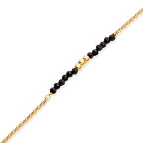 Tiny Black Beads Cute Turkish 925 Silver Beaded Bracelet