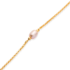 Dainty Pink Pearl Design Trendy Charm Silver Bracelet