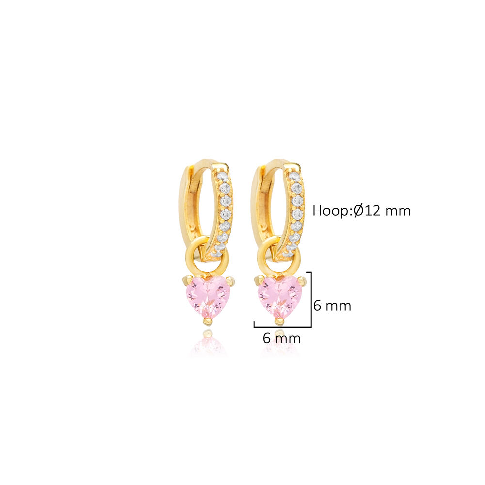 Pink CZ Stone Dangle Earrings Wholesale Silver Jewelry