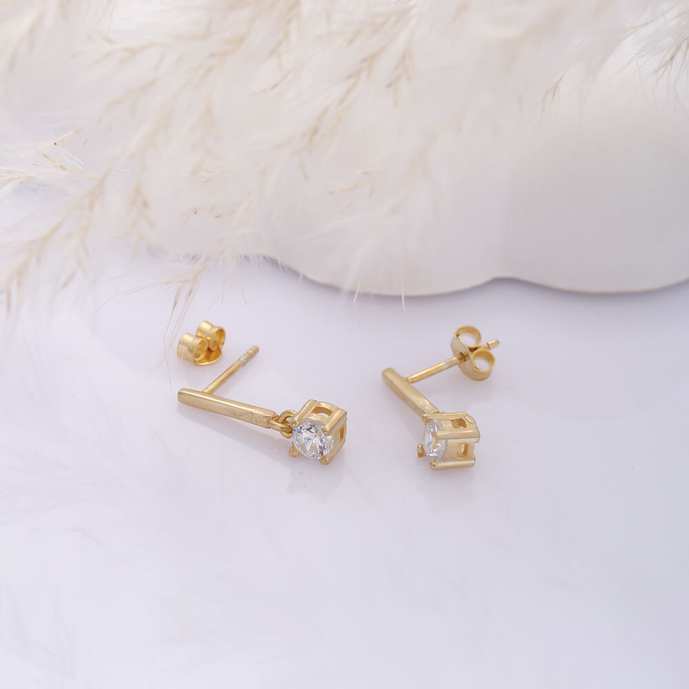 Minimalist Design CZ 925 Stud Earrings