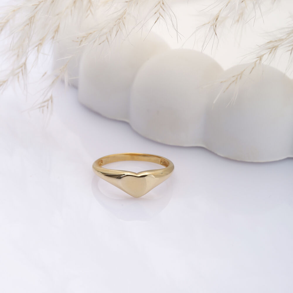 Heart Design Everyday Wholesale Turkish 925 Silver Plain Ring