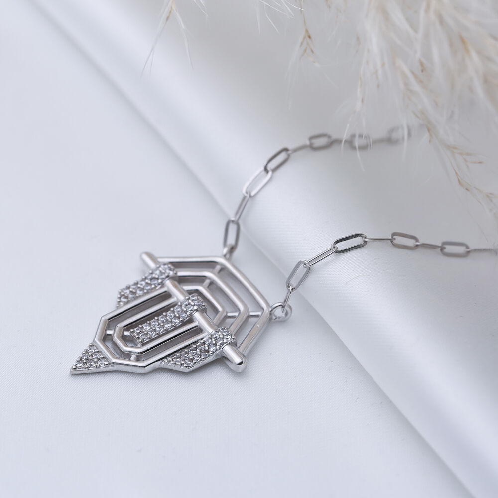 Unique Design Popular Trendy Silver Charm Pendant Necklace