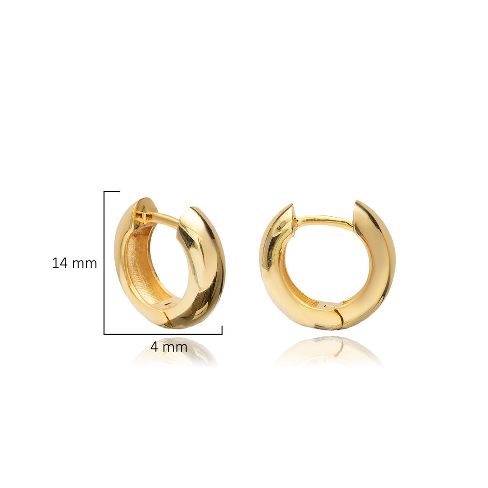 Popular Hoop Earrings 925 Silver Plain Everyday Jewelry