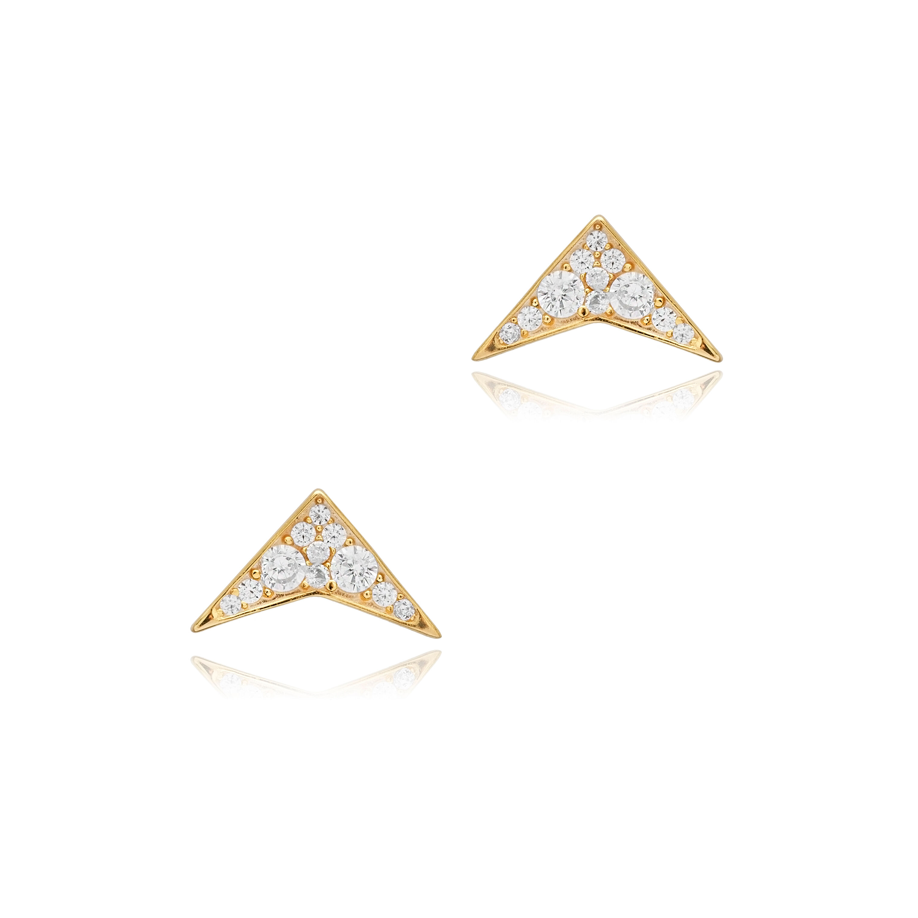 Boomerang Design Zircon Stone Stud Earrings