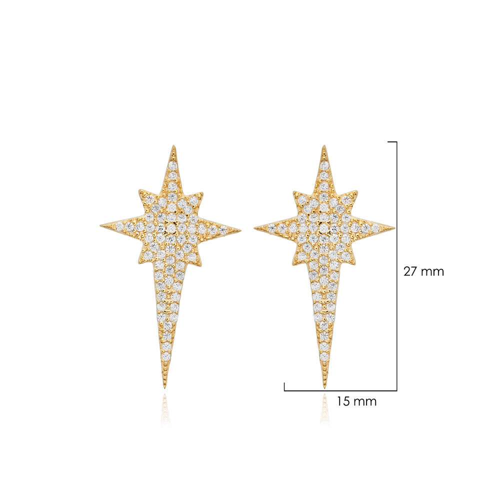 North Star Design CZ Silver Stud Earrings