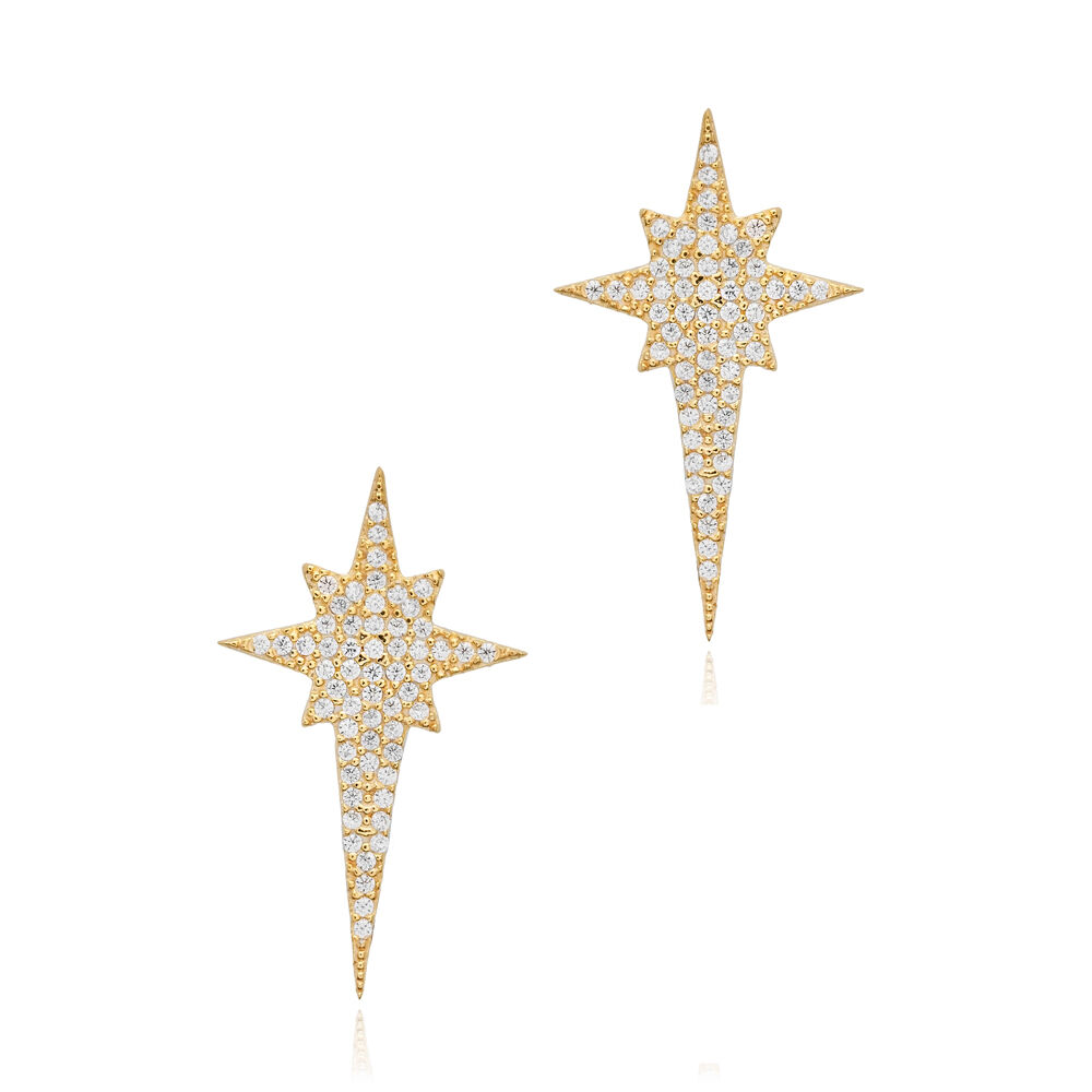 North Star Design CZ Silver Stud Earrings