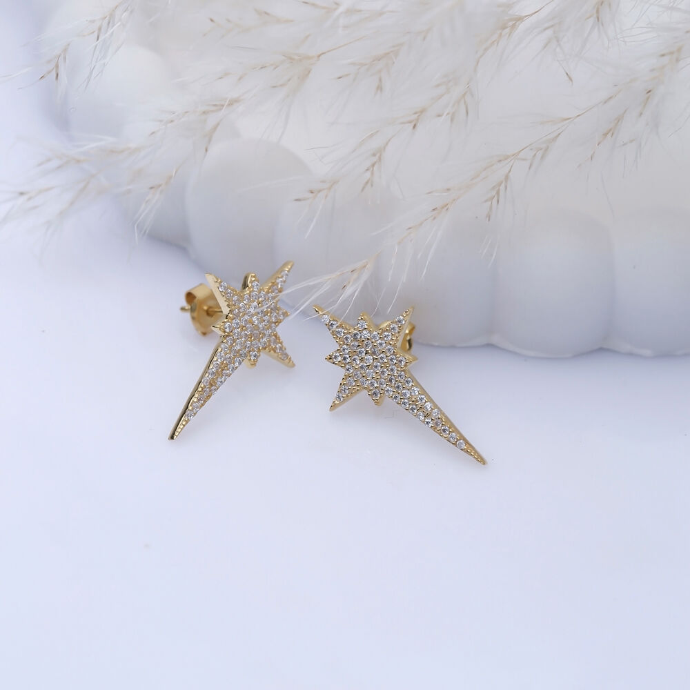 North Star Design CZ Stone Silver Stud Earring