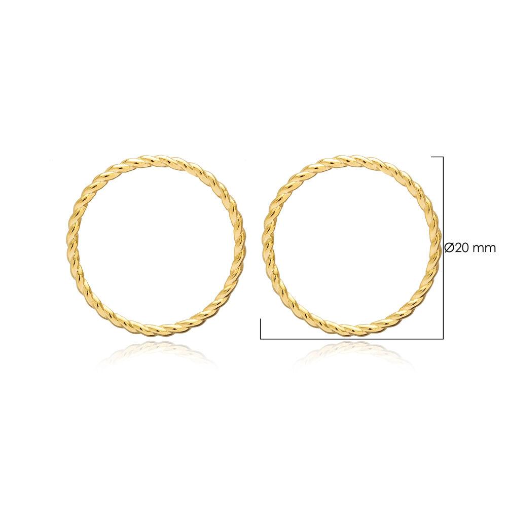 Auger Design Hollow Circle Stud Earring Jewelry