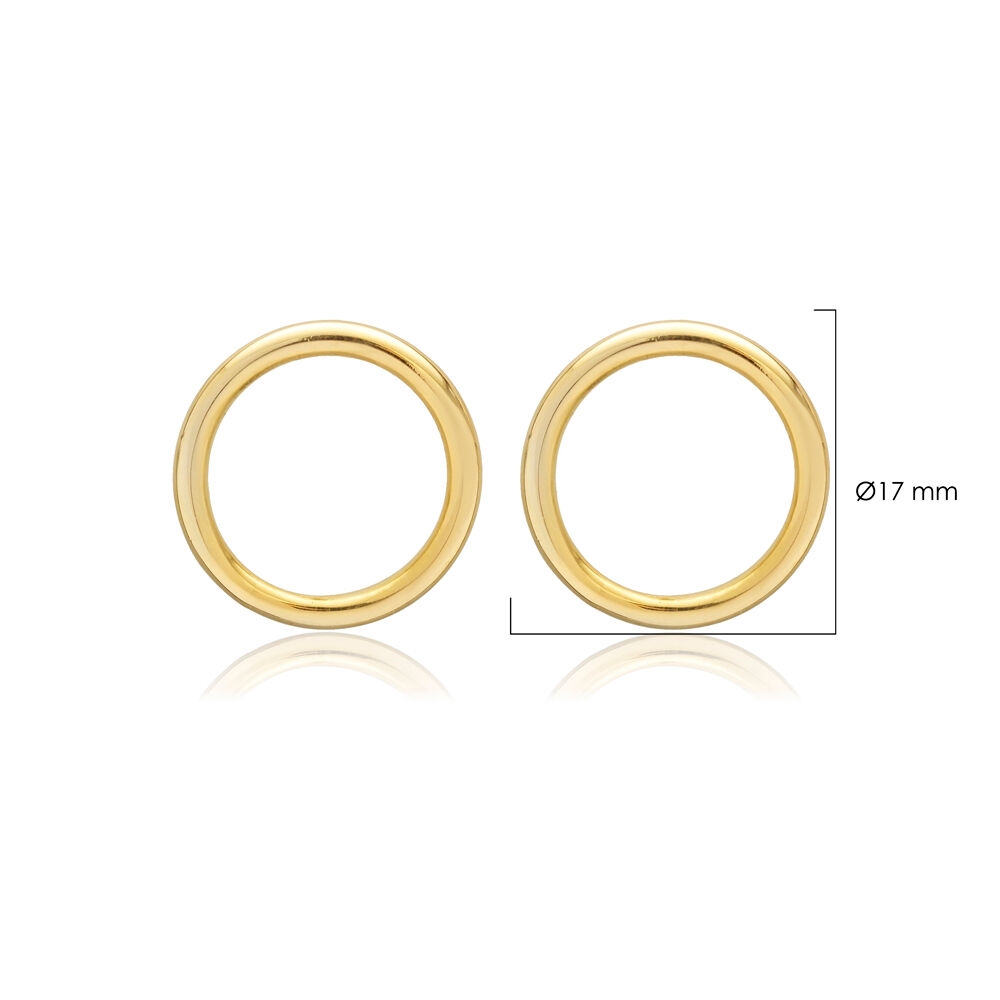 Hollow Circle Design Plain Silver Stud Earring