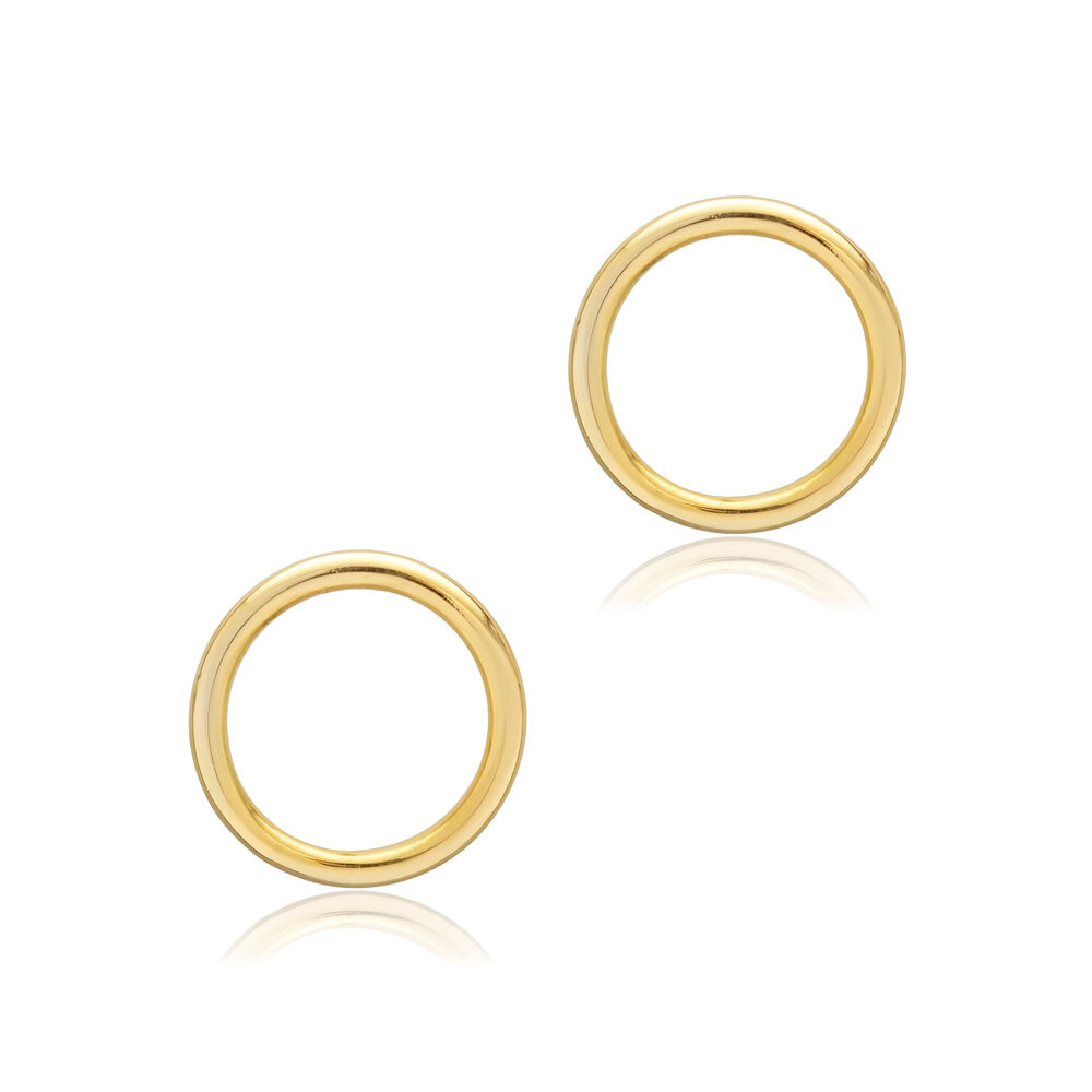 Hollow Circle Design Plain Silver Stud Earring