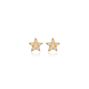 Star Design Minimalist Stud Earrings Silver Jewelry