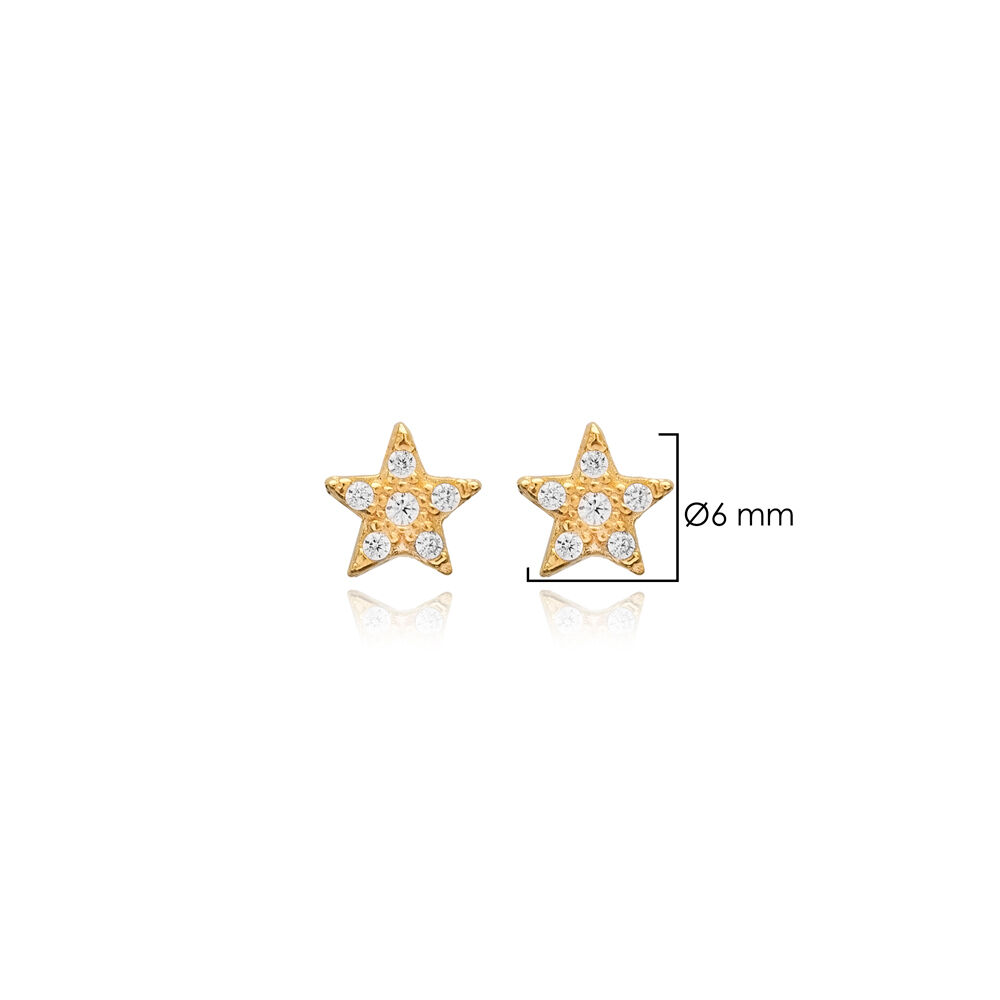 Star Design Minimalist 925 Stud Earrings