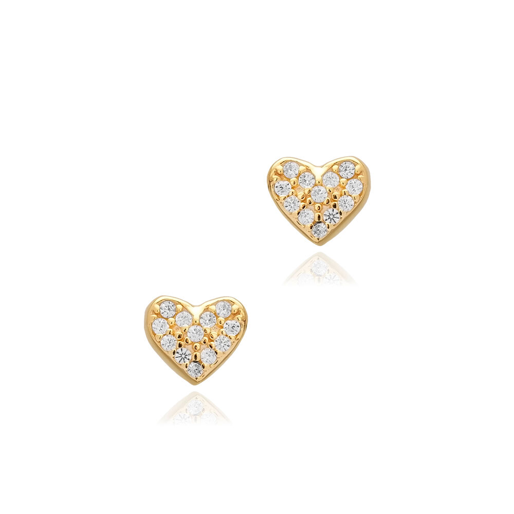 Heart Design Minimalist 925 Stud Earrings