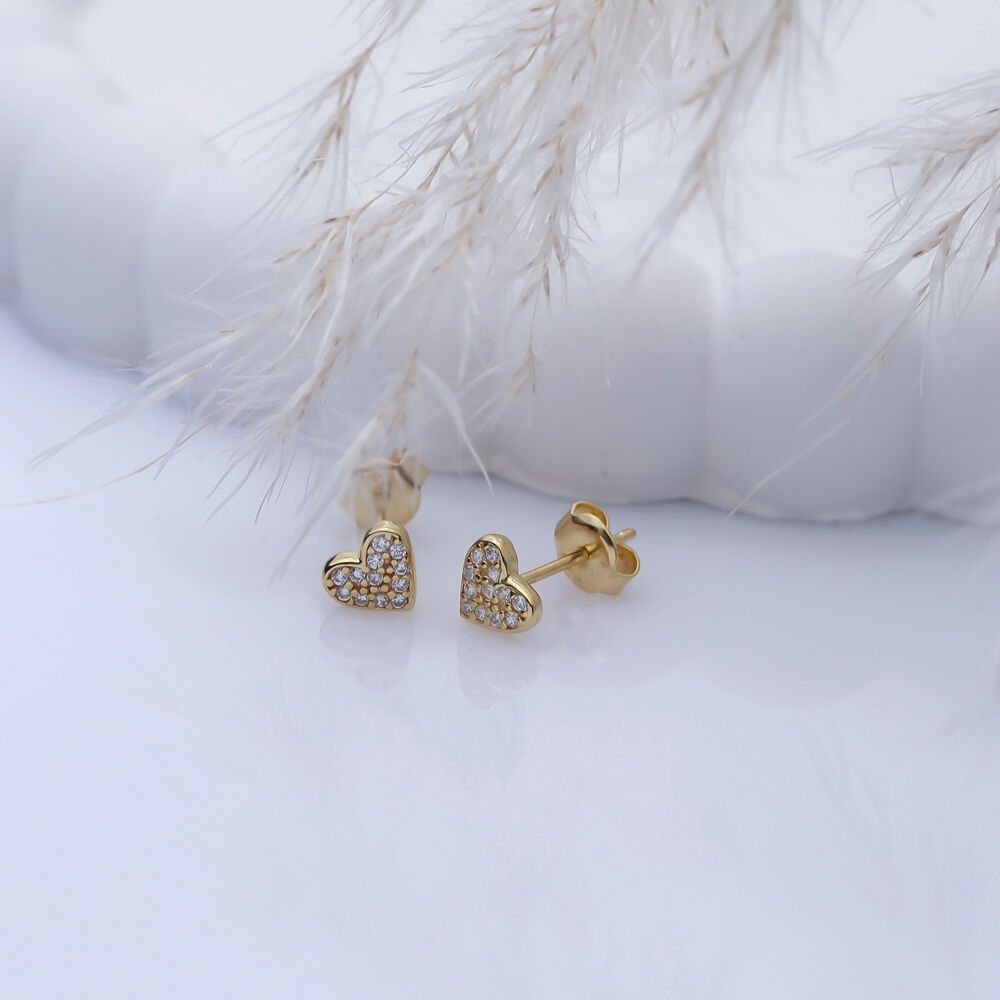 Heart Design Minimalist 925 Stud Earrings