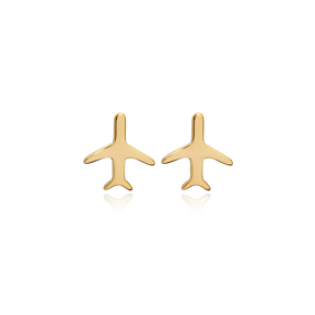 Plain Plane Design Wholesale 925 Sterling Silver Stud Earrings