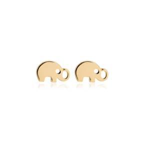 Plain Elephant Design Wholesale 925 Silver Stud Earrings