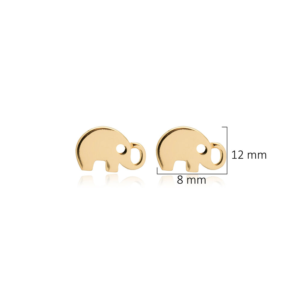 Plain Elephant Design Wholesale 925 Silver Stud Earrings