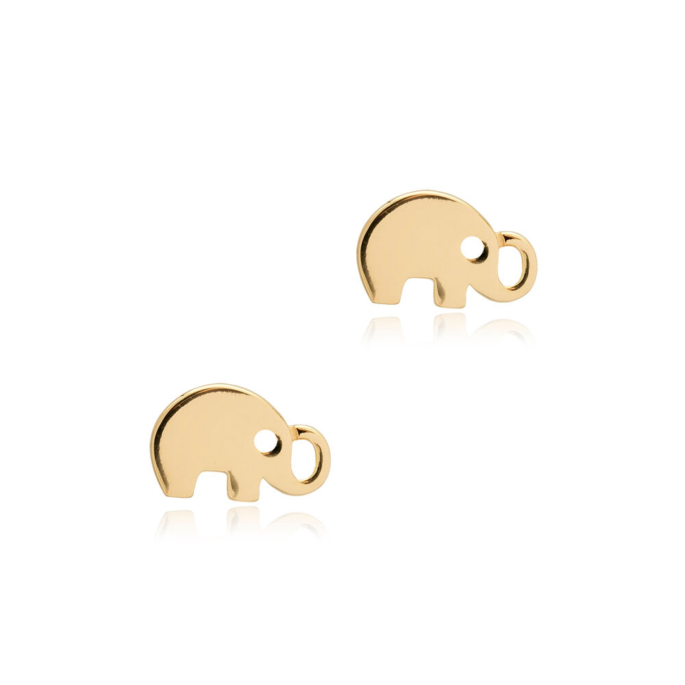 Plain Elephant Design 925 Stud Earrings