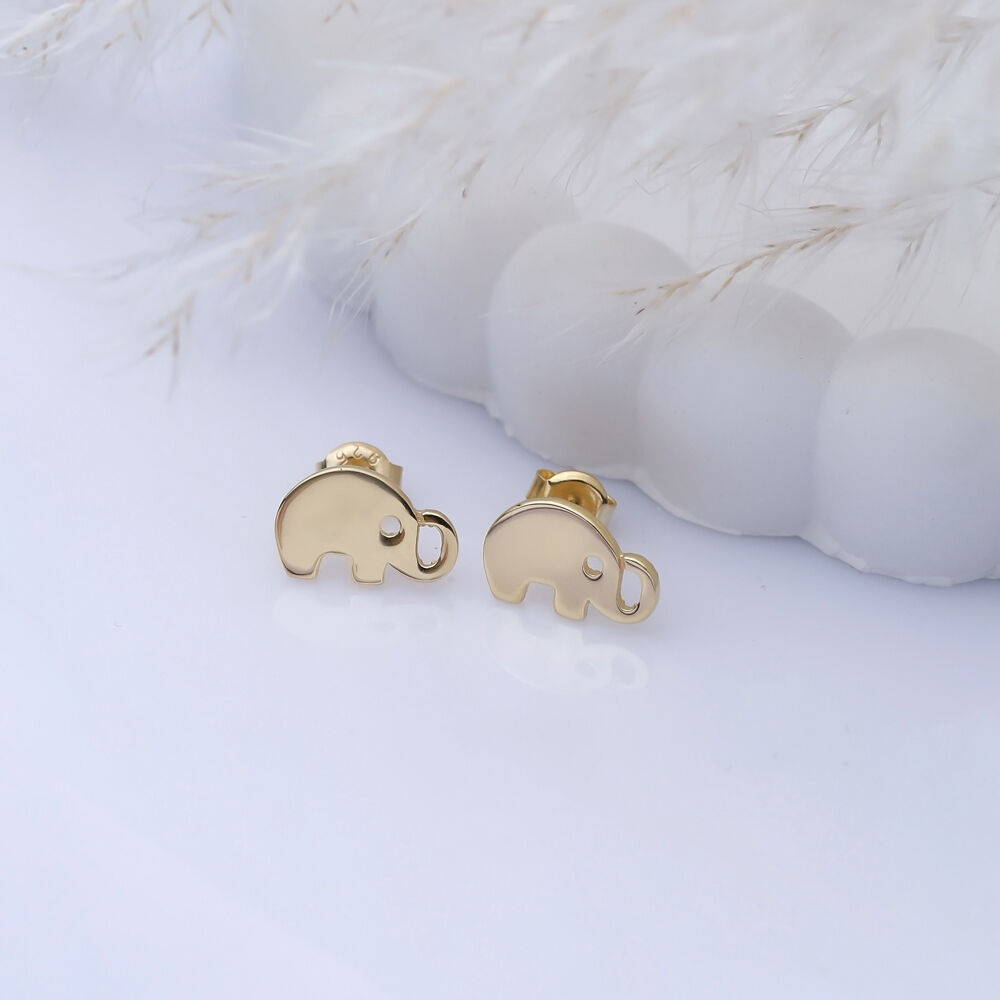 Plain Elephant Design 925 Stud Earrings