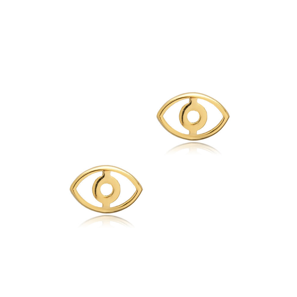 Minimalist Evil Eye Plain 925 Stud Earrings