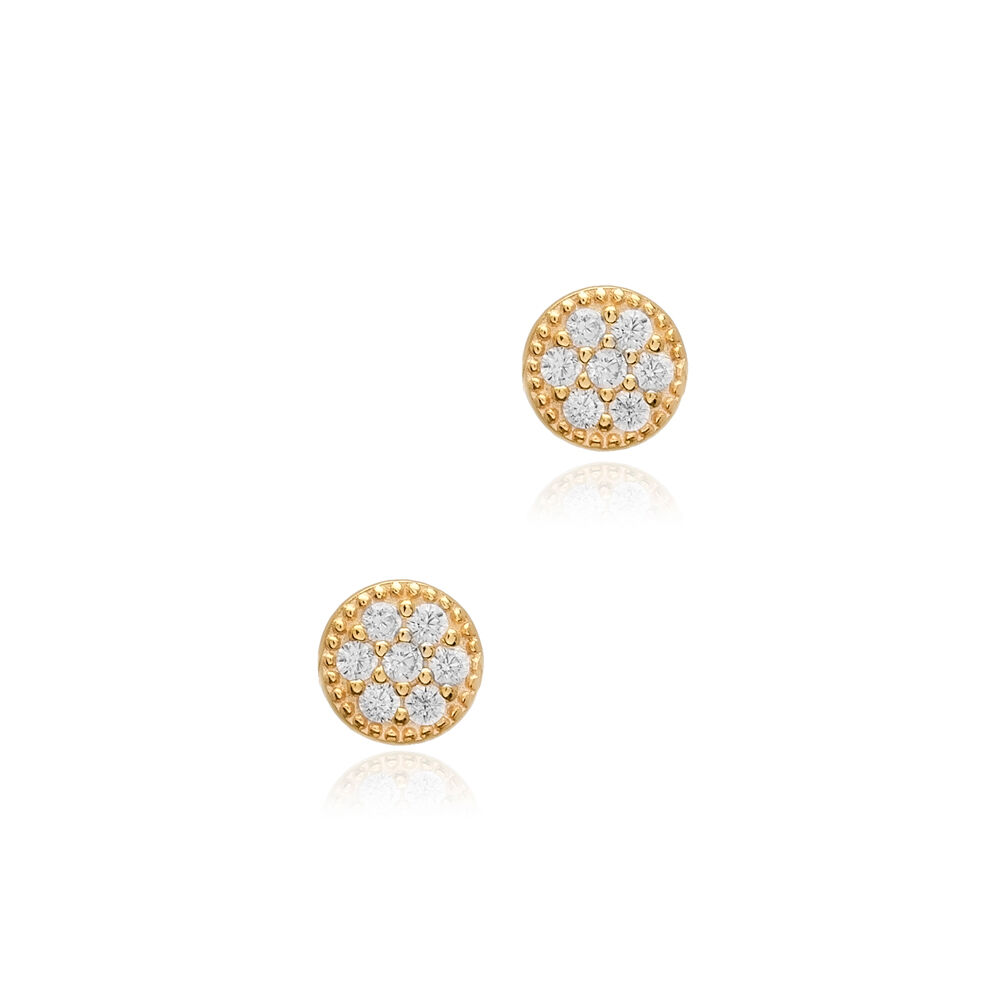 Round Design Minimalist 925 Stud Earrings