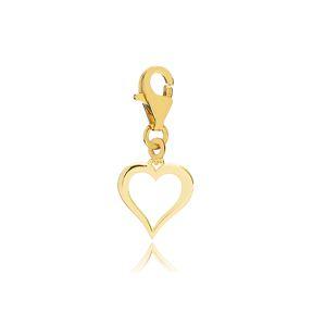 Hollow Heart Sterling Silver Charm Pendant