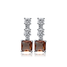 Elegant Stylish Zultanite CZ Silver Stud Earrings