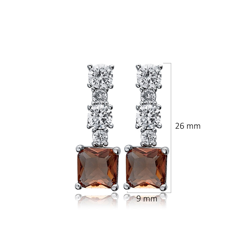 Elegant Stylish Zultanite CZ Silver Stud Earrings