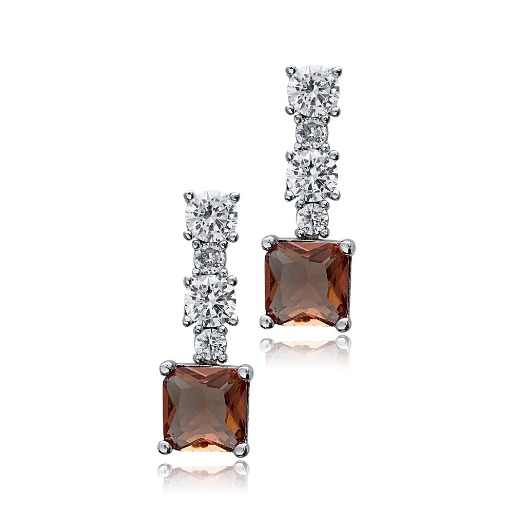 Elegant Stylish Zultanite CZ Silver Stud Earrings