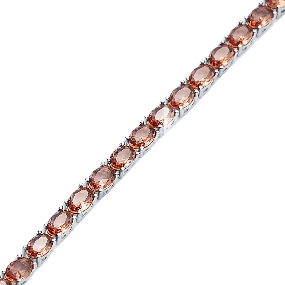 Oval Shape Zultanite Stone Wholesale Silver Tennis Bracelet