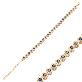 Ø6 mm Round Sapphire CZ Wholesale 925 Silver Tennis Bracelet