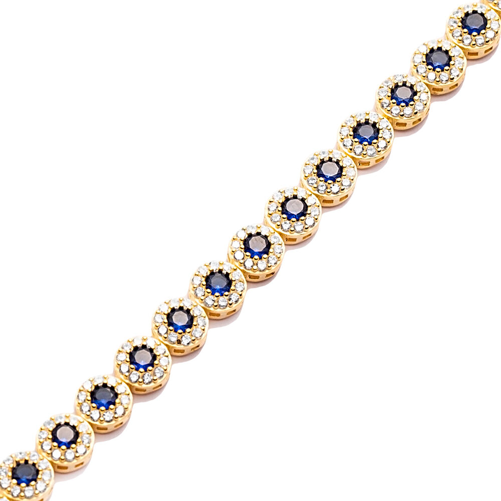 Ø6 mm Round Sapphire CZ Wholesale 925 Silver Tennis Bracelet