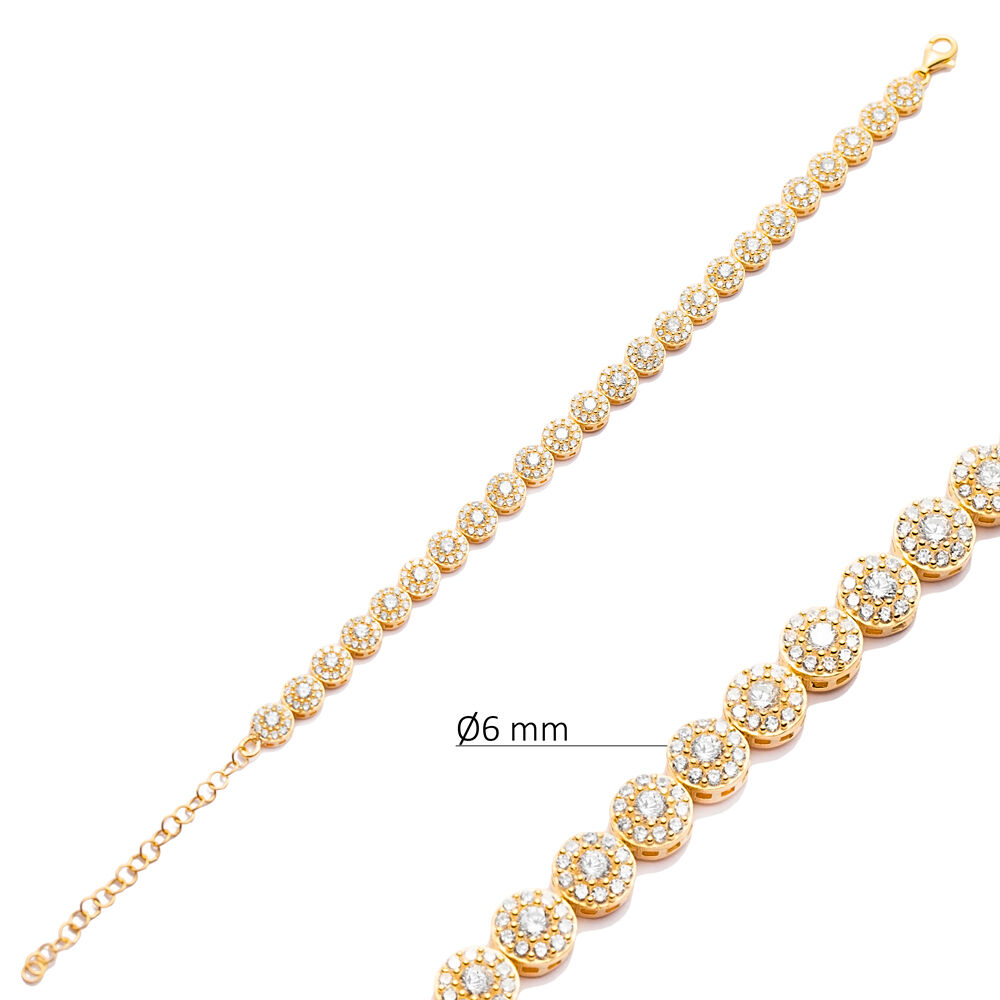 Ø6 mm Round CZ Wholesale Handmade 925 Silver Tennis Bracelet